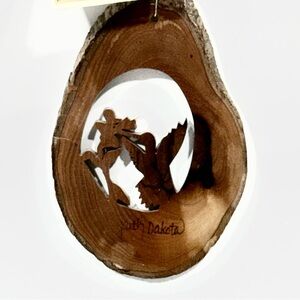 Vintage Wilderness Woods Olive Wood Christmas Ornament From The Holy Land NWT